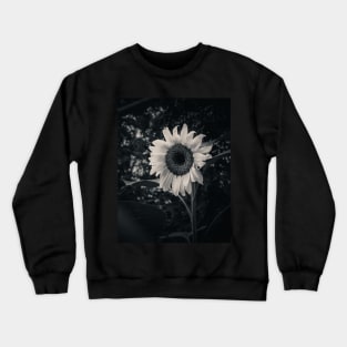 Sunflower in the Dark. Black and White Photograph Crewneck Sweatshirt